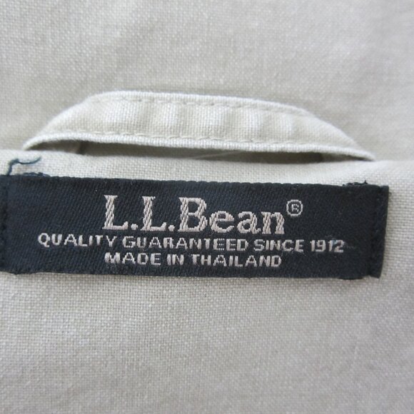 L.L. Bean Mens 46 R  Khaki Beige Cotton LS Blazer Jacket 2 Button Closure - Picture 3 of 9